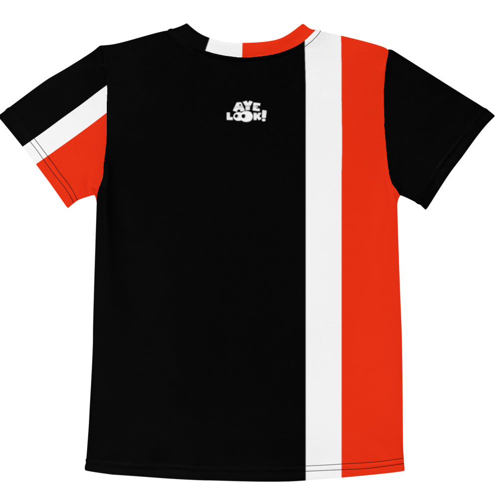 Kids Blk/Red Crew Neck