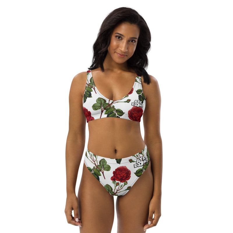 Rose high-waisted bikini set