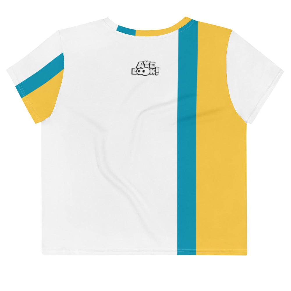 White/Yellow Crop Top