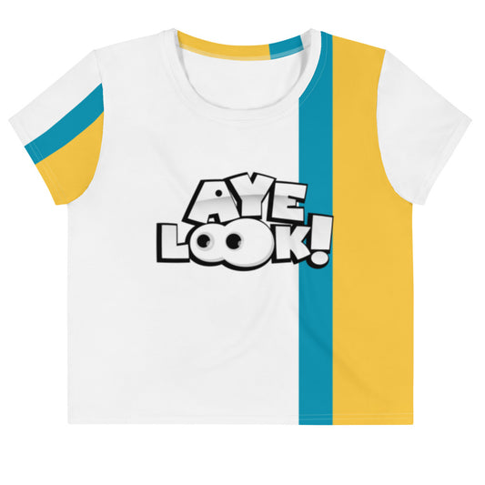 White/Yellow Crop Top