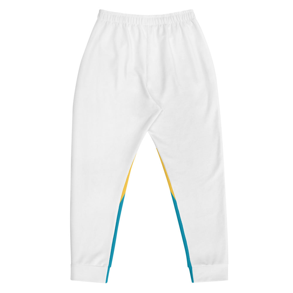 Men’s White/Yellow Joggers
