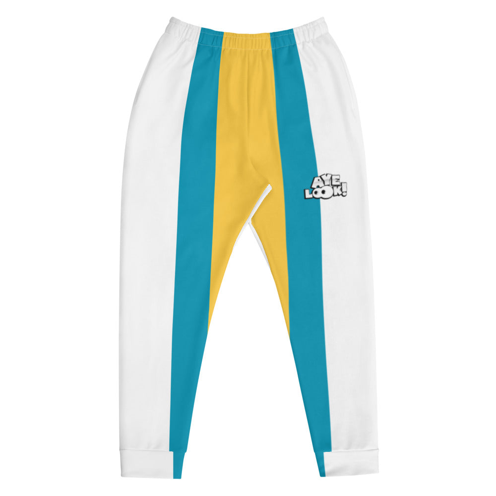 Men’s White/Yellow Joggers