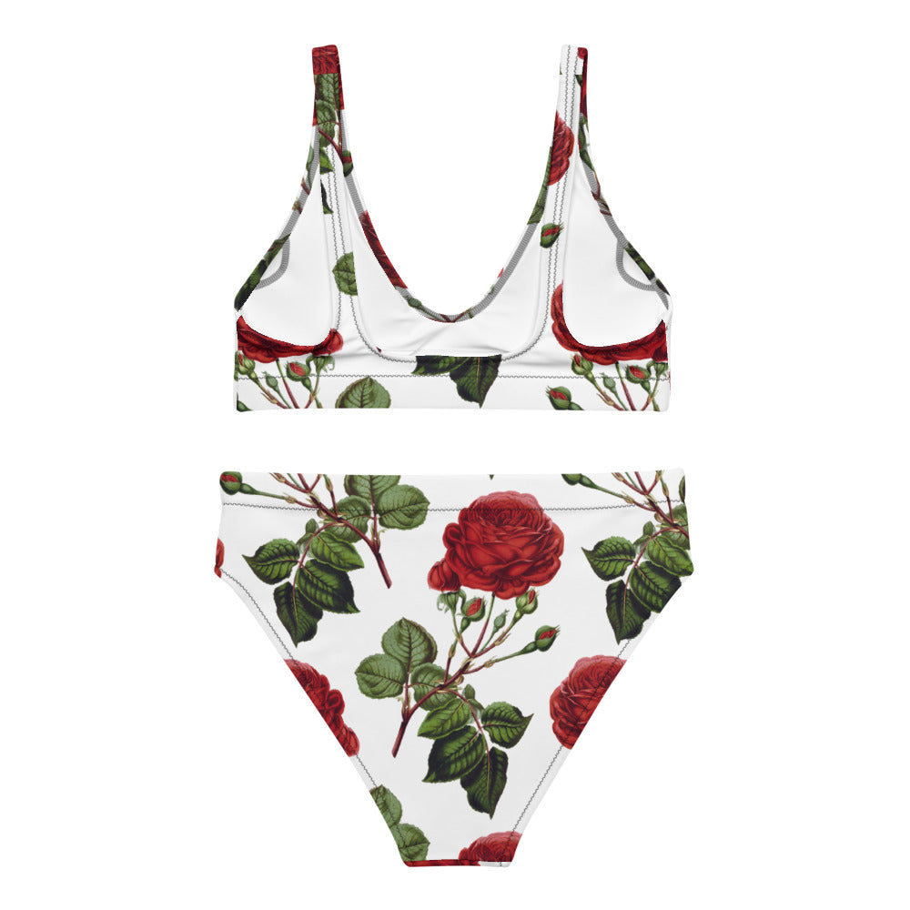 Rose high-waisted bikini set