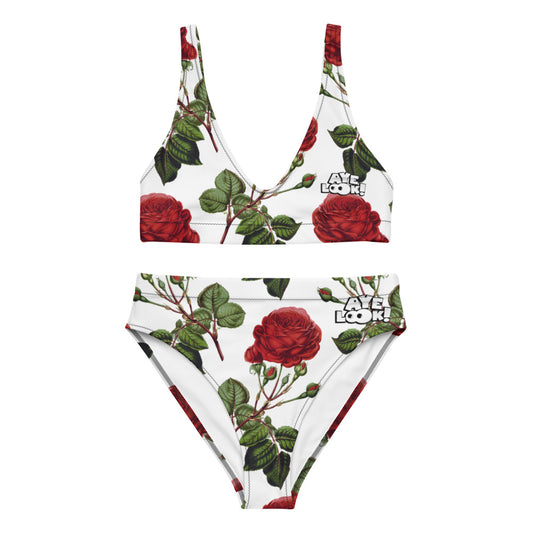 Rose high-waisted bikini set