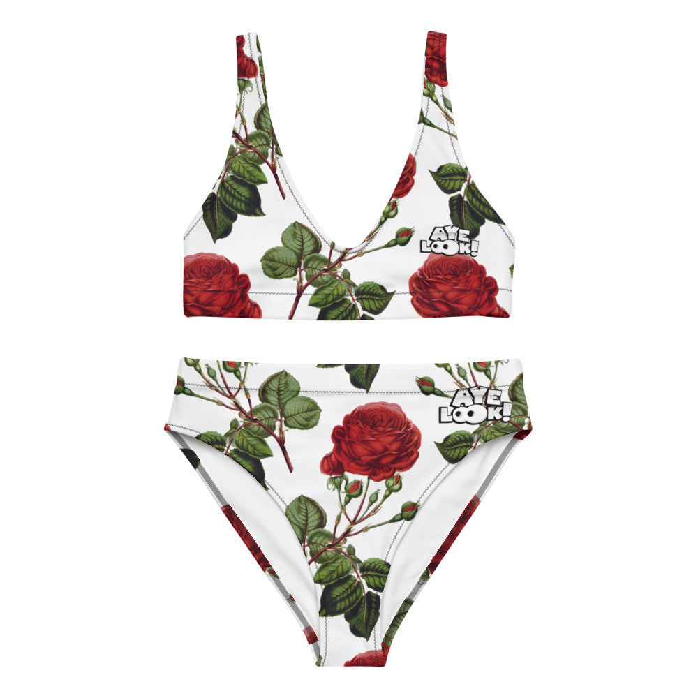 Rose high-waisted bikini set
