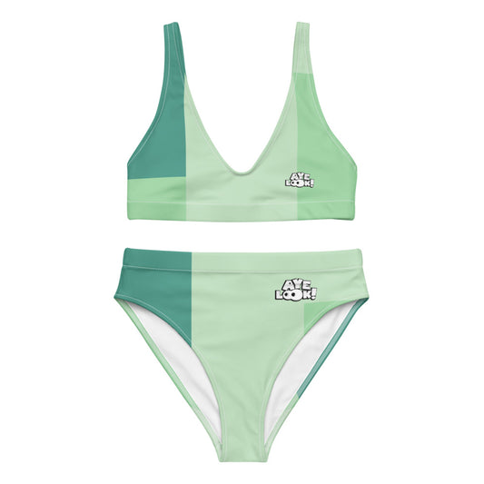 Green high-waisted bikini