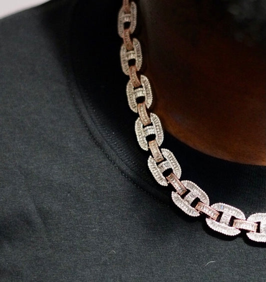 14k Baguette Necklace for Men & Women