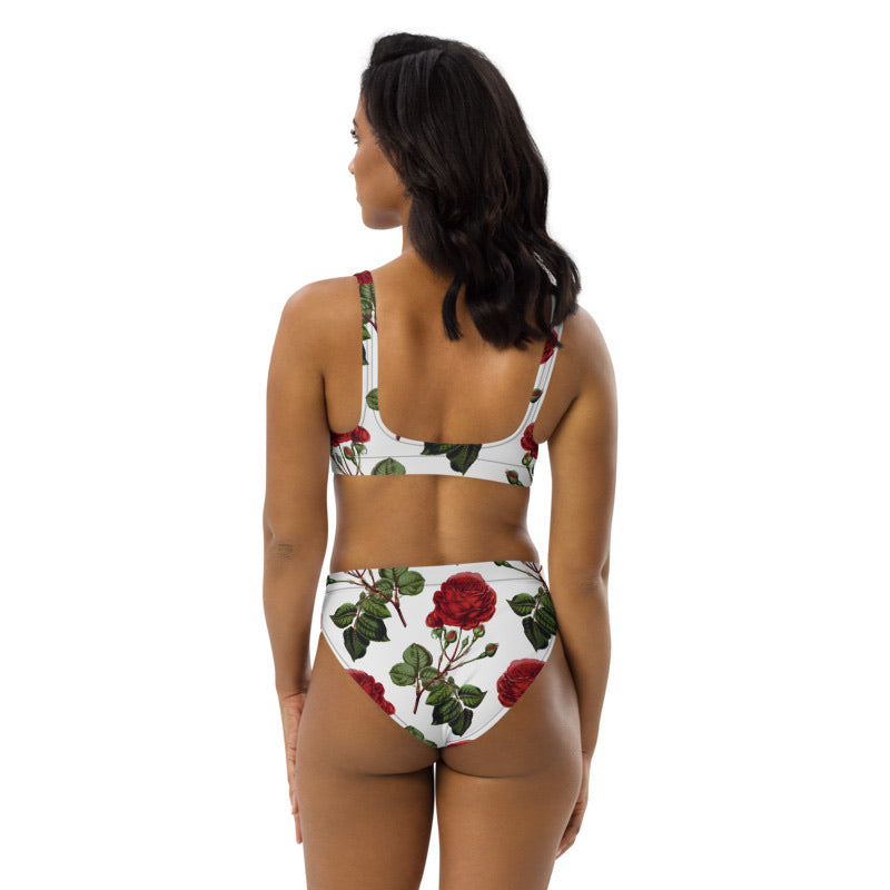 Rose high-waisted bikini set